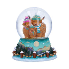 Load image into Gallery viewer, Highland Cow Snow Globe Christmas Winter Scottish Cattle Family Ornament
