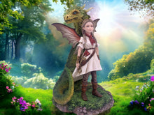 Load image into Gallery viewer, Enchanted Dragonkin Warrior Fairy Statue | Mythical Guardian Companion Figurine | Hand-Painted Resin Art | Unique Decor-OsirisTradingUK