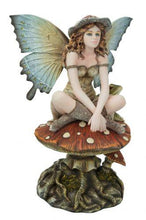 Load image into Gallery viewer, Mushroom Fairy Ornament 22cm Resin Fantasy Figurine Mystical Woodland Elf Sculpture