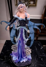 Load image into Gallery viewer, Mystic Winter Fairy with Snow Foxes Figurine, Enchanted Forest Sorceress, Fantasy Home Decor, Mystical Faerie Statue, Enthralling Sculpture-OsirisTradingUK