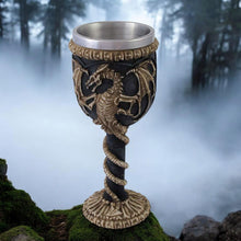 Load image into Gallery viewer, Dragon Goblet - Gothic Skeleton Dragon Chalice with Stainless Steel Insert, Fantasy Decor