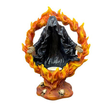 Laden Sie das Bild in den Galerie-Viewer, Gothic Reaper Tea Light Holder Halloween Skeleton Candle Ornament Skull Figurine 21cm