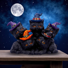 Load image into Gallery viewer, Witchy Black Cats Figurine Familiar Friends Gothic Cat Ornament Wiccan Witch
