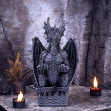 Load image into Gallery viewer, Dragon Pen Holder 15.2cm - Gothic Fantasy Desk Accessory - Hand-Painted Resin Dragon Figurine - Unique Office or Home Decor Gift