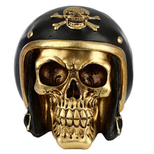 Laden Sie das Bild in den Galerie-Viewer, Motorcycle Skull Figurine Biker Punk Helmet Decor Gothic Ornament Gift Idea