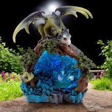 Load image into Gallery viewer, Mystical Dragon Figurine – LED Illuminated Woodland Crystal Den Decor 14cm
