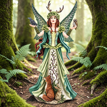 Load image into Gallery viewer, Enchanted Forest Guardian Fairy Statue Woodland Animals Fantasy Figurine 46cm