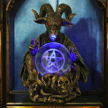 Load image into Gallery viewer, Illuminating Orbuculum of the Baphomet Figurine | LED Light Gothic Decor 16cm