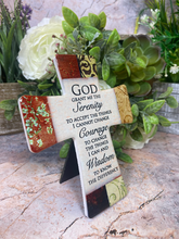 Load image into Gallery viewer, Porcelain Cross God Serenity Prayer Timeless Christian Decor Spiritual Keepsake Faithful Home Accent Inspirational Gift