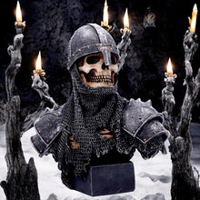 Load image into Gallery viewer, Gothic Skeleton Knight Bust Medieval Statue Decor Skull Figurine Fantasy Ornament