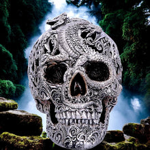 Laden Sie das Bild in den Galerie-Viewer, Dragon Skull Gothic Ornament Silver Figurine Collectible Fantasy Home Decor Gift