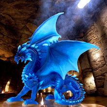 Load image into Gallery viewer, Majestic Blue Dragon Figurine Fantasy Sculpture Gothic Mythical Creature ornament