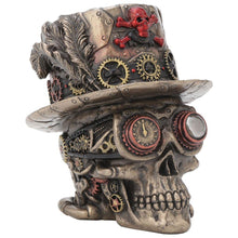 Laden Sie das Bild in den Galerie-Viewer, Steampunk Top Hat Skull Ornament Gothic Figurine Home Decor Fantasy Statue