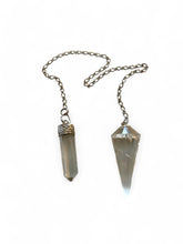 Load image into Gallery viewer, Double Ended Crystal Dowsing Pendulum 35cm Long – Clear Quartz Divination Tool for Spiritual Healing, Energy Work & Chakra Balancing"