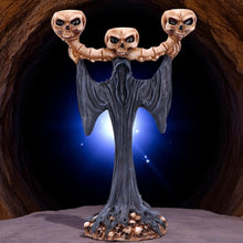 Laden Sie das Bild in den Galerie-Viewer, Gothic Reaper Skull Tea Light Holder Dark Candle Decor Bone Flame Altar Ornament