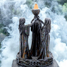 Load image into Gallery viewer, Mother Maiden & Crone Backflow Incense Burner Wiccan Triple Goddess Aromatherapy