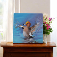 Load image into Gallery viewer, FLAPPING DUCKLING Ceramic Art Tile by D.FINNEY - 20X20 cm Wall Decor with Box