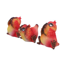 Laden Sie das Bild in den Galerie-Viewer, Three Wise Comical Birds Figurines See Hear Speak No Evil Wisdom Ornaments