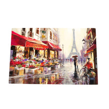 Load image into Gallery viewer, APRIL IN PARIS Brent Heighton Ceramic Art Tile 30x20cm - Ready to Hang | Parisian Street Scene with Eiffel Tower and Flower Shop - Boxed Gift Idea"