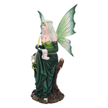Load image into Gallery viewer, Enchanting 49.5cm Green Fairy Figurine with Dragon - Hand-Painted Fantasy Resin Sculpture