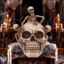 Load image into Gallery viewer, Skeleton Emerging from Skull Ornament Gothic Horror Home Décor Halloween Statue