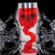 Laden Sie das Bild in den Galerie-Viewer, Clear Red Skull Goblet Dark Fantasy Chalice Gothic Occult Drinkware Macabre Horror