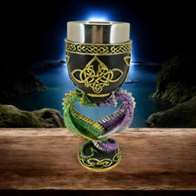 Load image into Gallery viewer, Mystical Dual Dragon Goblet Mug Celtic Fantasy Chalice Cup Gothic Medieval Drinkware