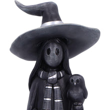 Load image into Gallery viewer, Little Souls Gleam Gothic Figurine Black Coat, Spell book & Owl Wiccan Altar Decor