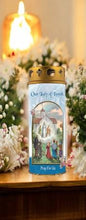Load image into Gallery viewer, Our Lady of Knock Prayer Candle with Windproof Cap – 16.5 cm Memorial Candle