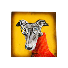 Load image into Gallery viewer, Derek Greyhound Dog Ceramic Tile by VICTORIA COLEMAN | 20x20cm Wall Art Tile | Unique Home Decor