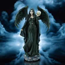 Laden Sie das Bild in den Galerie-Viewer, Large Gothic Dark Angel with Skull Figurine Fantasy Resin Statue Ornament 33.5cm