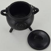 Load image into Gallery viewer, Cast Iron Pentagram Cauldron Wiccan Altar Tool Pagan Witchcraft Ritual Burner
