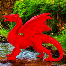Load image into Gallery viewer, Red Dragon Figurine Fierce Fantasy Creature Ornament Gothic Mythical Sculpture