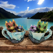 Load image into Gallery viewer, Pair of Dragon Hatchlings 11.2cm - Cute Resin Baby Dragons in Teacup Fantasy Ornaments