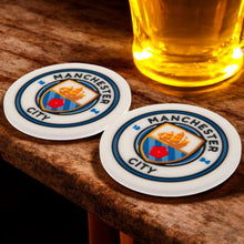 Load image into Gallery viewer, Official Manchester City Silicone Coasters – Set of 2 Non-Slip Football Merchandise