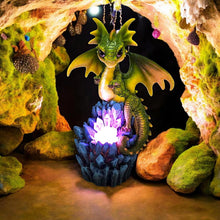 Load image into Gallery viewer, Crystal Peak Dragon Figurine Illuminated Crystal Display Hand-Painted Resin 18cm