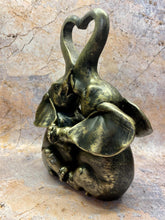 Load image into Gallery viewer, Love Entwined Elephants Statue, 24cm – Heart-Shaped Resin Elephant Couple for Romantic Home Decor