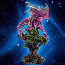 Load image into Gallery viewer, Majestic Purple Gothic Dragon Figurine Large Resin Fantasy Statue Ornament 31 cm