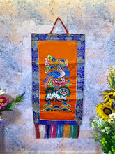 Load image into Gallery viewer, Tibetan Four Dignities Embroidered Banner, Brocade Silk & Polyester Wall Hanging, Traditional Spiritual Decor, 31x68cm-OsirisTradingUK