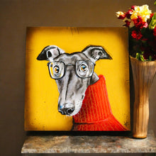 Load image into Gallery viewer, Derek Greyhound Dog Ceramic Tile by VICTORIA COLEMAN | 20x20cm Wall Art Tile | Unique Home Decor