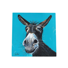 Load image into Gallery viewer, Elvis the Donkey Ceramic Art Tile by Pankhurst Gallery 20x20 cm – Wall Hanging Decor in Gift Box