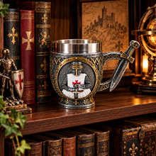 Load image into Gallery viewer, Knights Templar Tankard Medieval Crusader Knight Beer Mug Gothic Gift 15.5cm