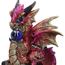 Load image into Gallery viewer, Fantasy Red Dragon Figurine Holding Orb Mythical Beast Figurine Gothic Decor