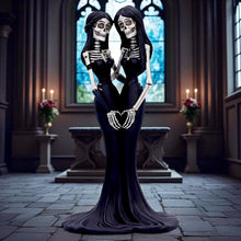 Load image into Gallery viewer, Gothic Couple Figurine Eternal Sisters Ornament Fantasy Macabre Decor Statue