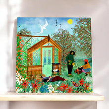 Load image into Gallery viewer, The Greenhouse People Ceramic Wall Tile 20x20 cm - Angela Holland Art Decor - Nature Garden Theme - Ready to Hang