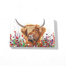 Load image into Gallery viewer, Jimmy Highland Cow Ceramic Art Tile by Pankhurst Gallery 30x20cm Wall Decor – Ready to Hang in Gift Box