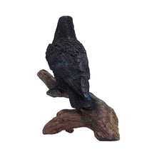 Load image into Gallery viewer, Raven Perched Gothic Figurine Witchy Wildlife Decor Mythical Bird Wiccan Statue
