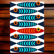 Load image into Gallery viewer, RED HERRING Ceramic Art Tile by Katie Pearson 30x20cm - Ready to Hang Wall Decor