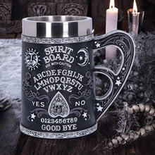 Load image into Gallery viewer, Black & White Spirit Board Tankard Mug | Gothic Planchette Handle | Gift Box