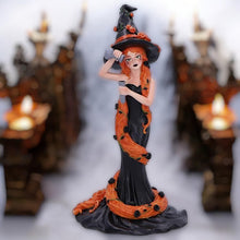 Load image into Gallery viewer, Enchanting Cinnamon Witch Figurine 23.5cm – Orange Hair, Sugar & Spice Design, Perfect Gift for Witchy Collections